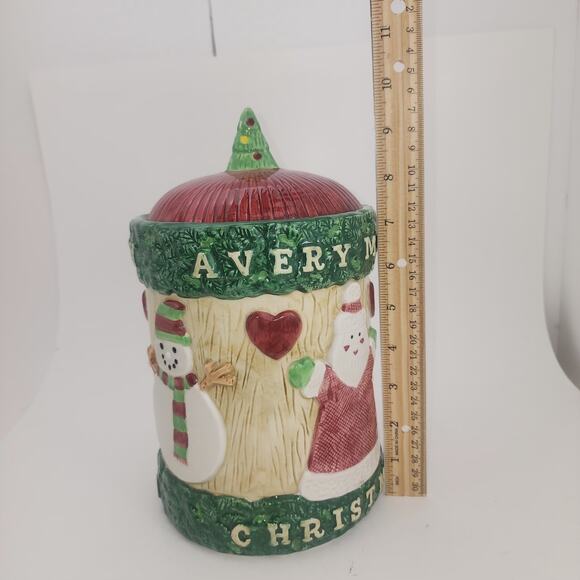 Fitz & Floyd Omnibus Cookie Jar A Very Merry Christmas Christmas Crafts Dillard - Picture 6 of 7